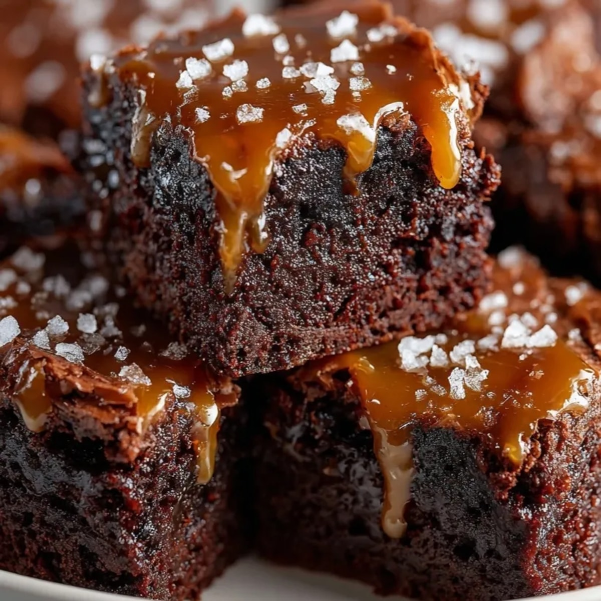 Delicious, fudgy Salted Caramel Brownie Bites glistening, ready for a party treat.