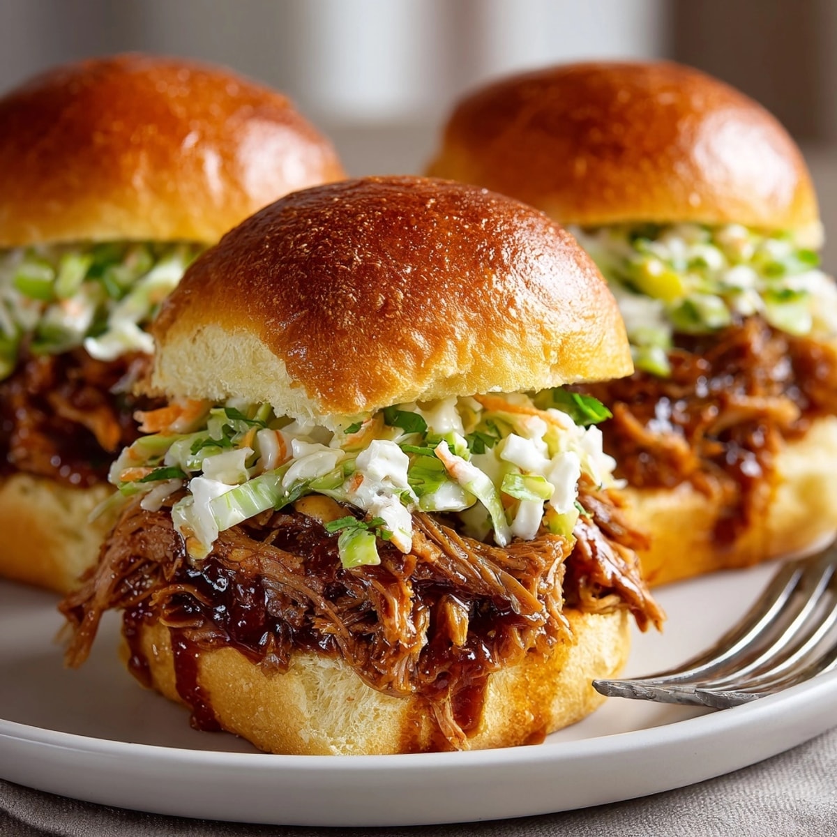 Tender BBQ Pulled Pork Slider recipe: juicy, smoky pork on a toasted mini-bun.