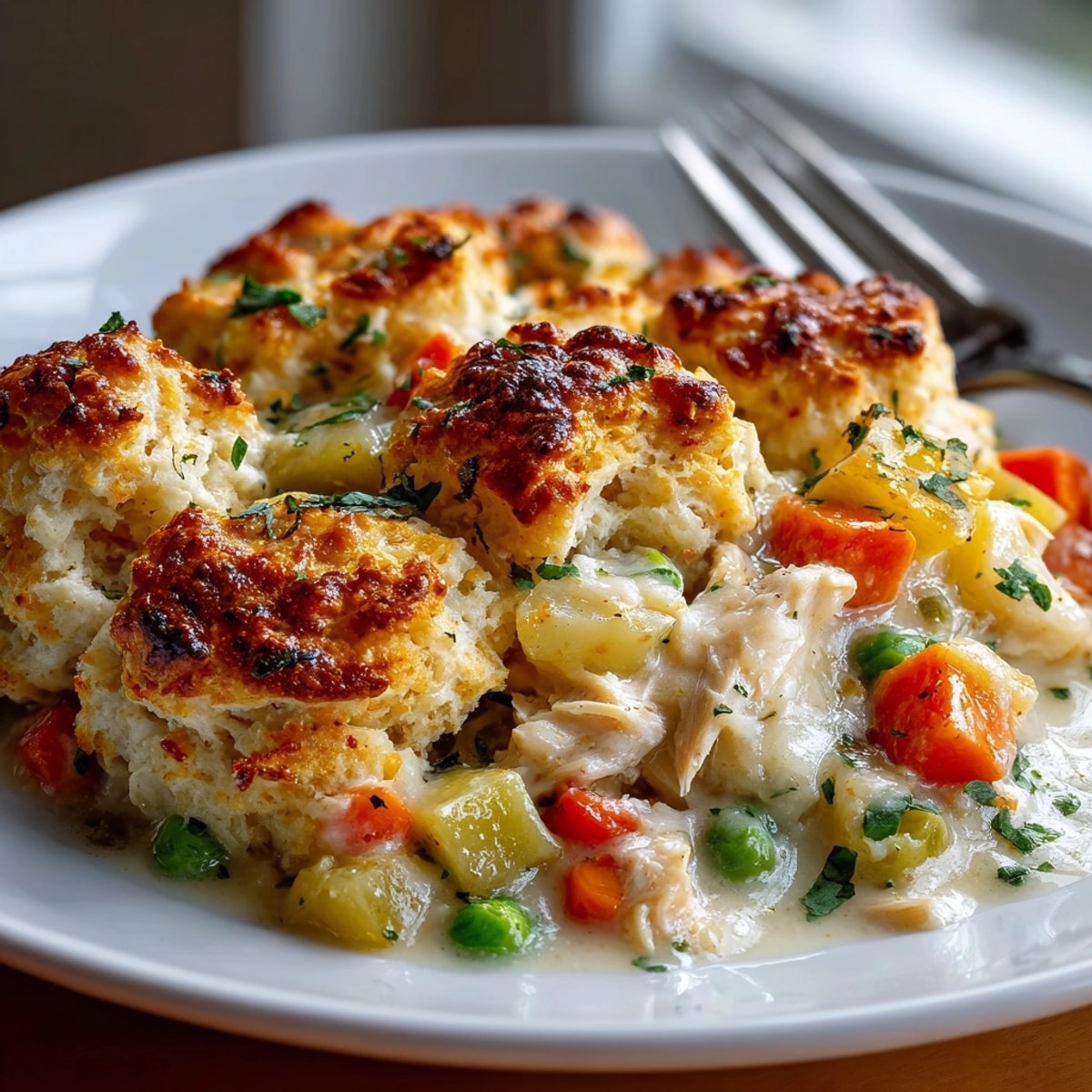 Warm, comforting Slow Cooker Chicken Pot Pie: tender chicken and veggies in a rich sauce.