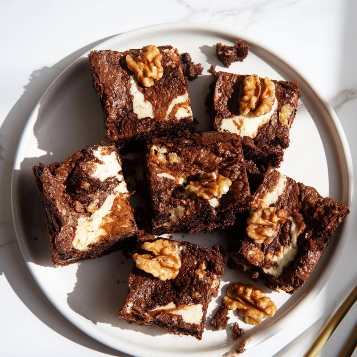Deliciously decadent Cinnamon Nut Ricotta Brownies served cut into squares, ready for a tempting bite.