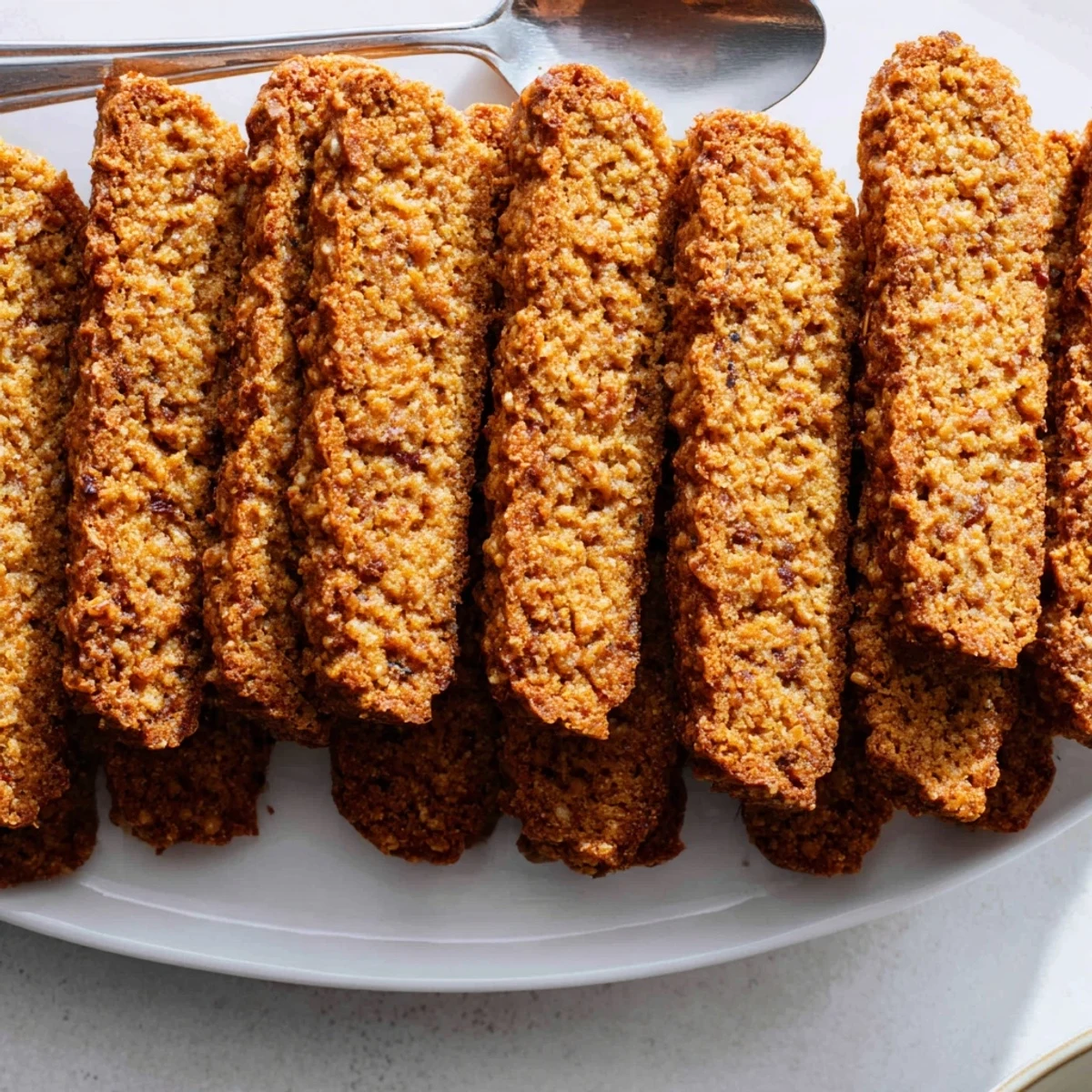 Crunchy Pumpkin Muffin Biscotti Dippers perfect for dipping in warm coffee.