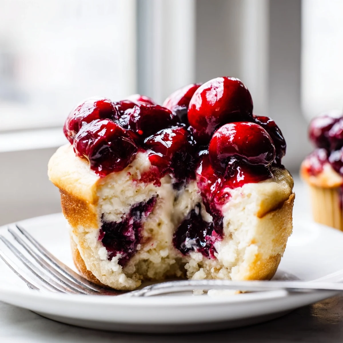 Cherry Cheesecake Muffin Pie