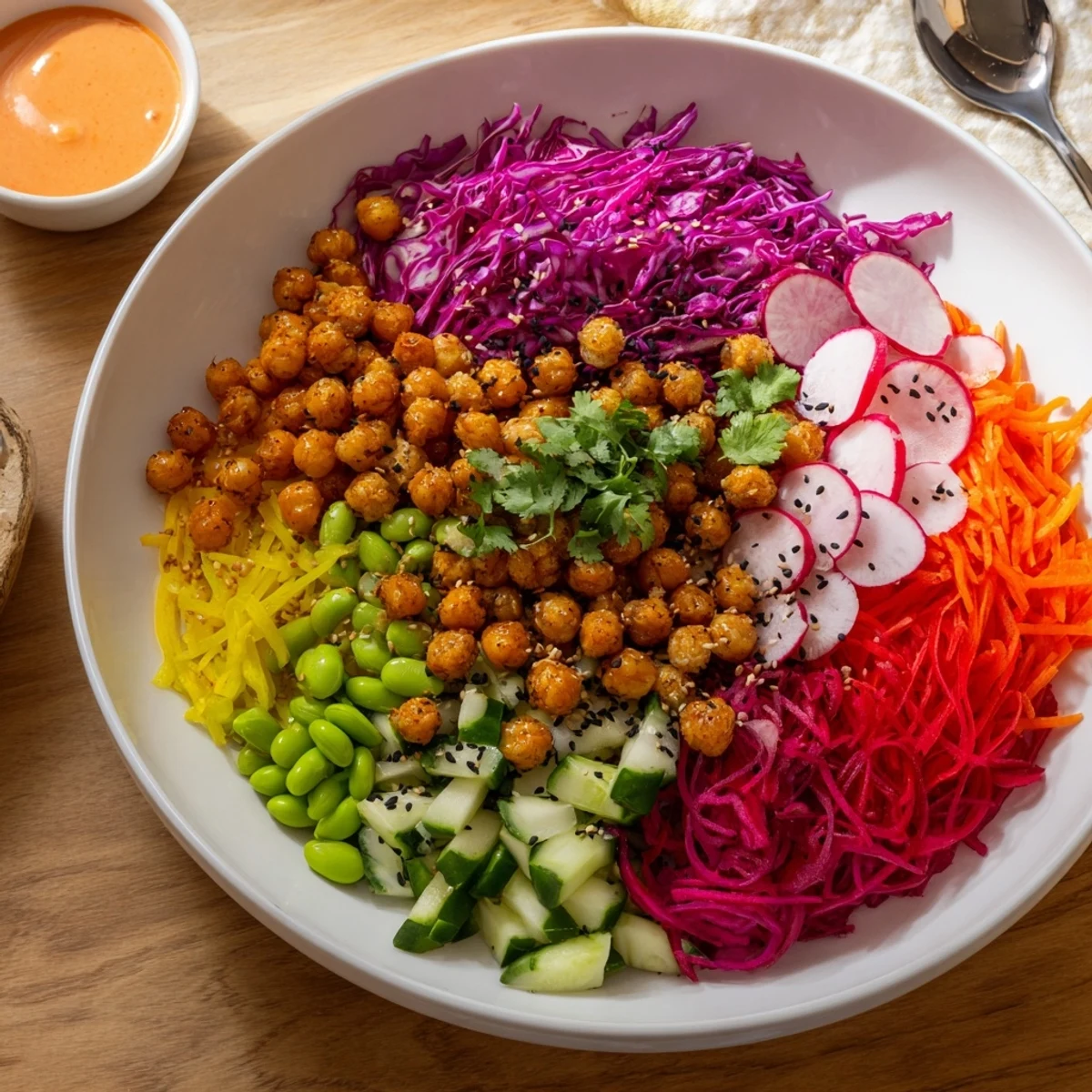 Vibrant ASMR Crunch Snack Bowls filled with fresh vegetables and crunchy toppings.
