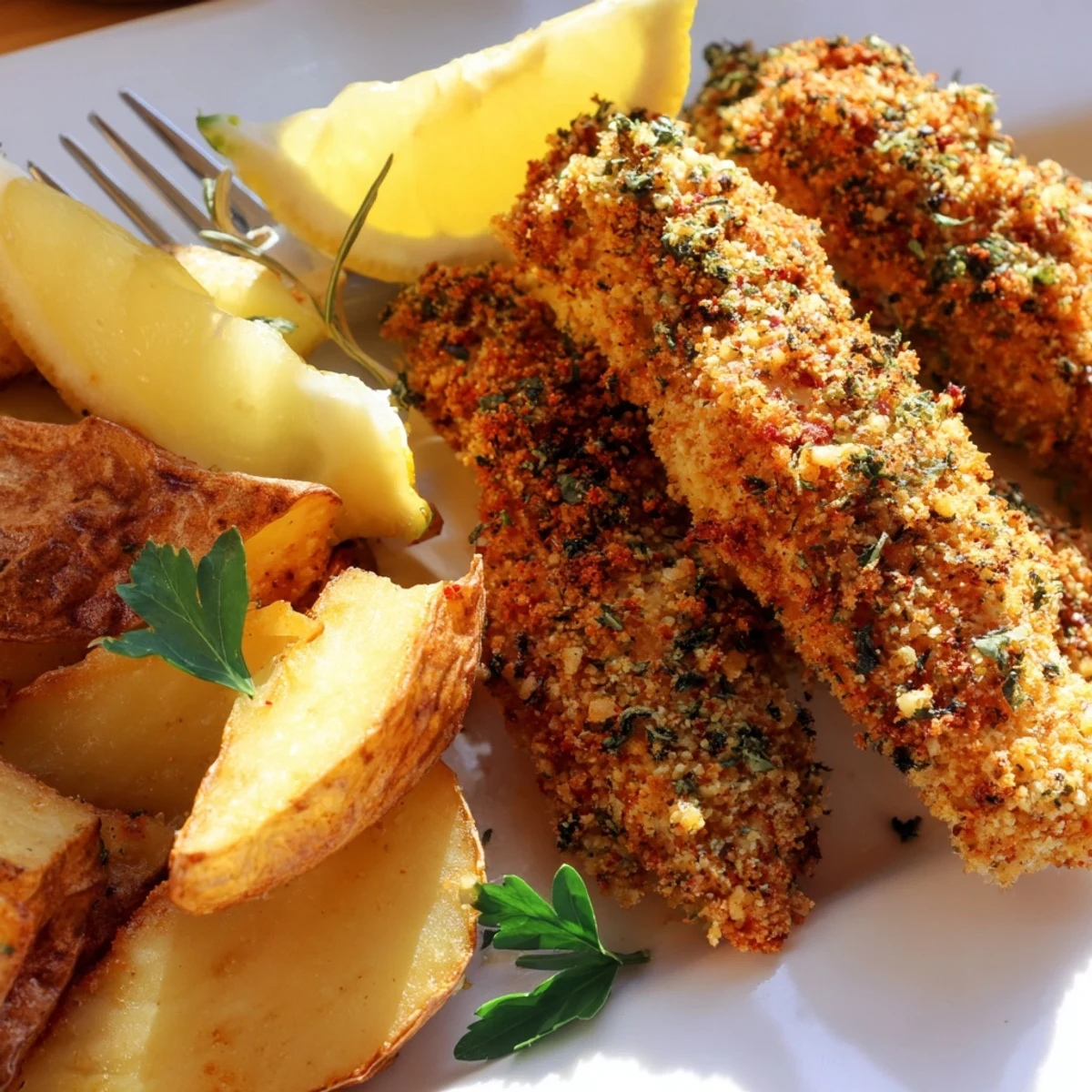 Herbed Chicken Tenders & Potato Wedges