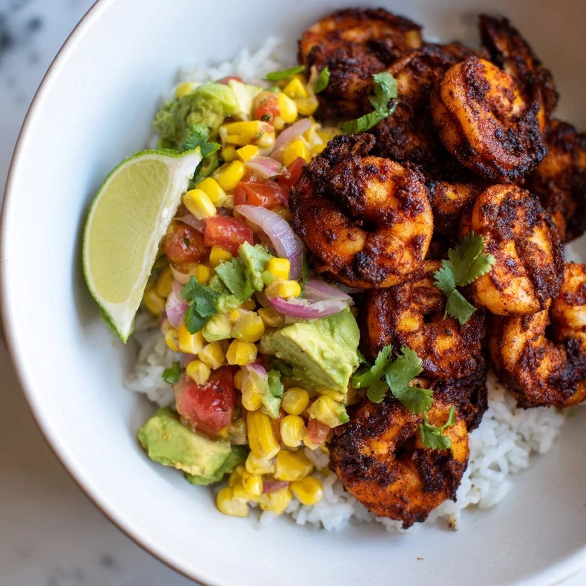 Flavorful Blackened Shrimp Bowls with a Southwestern flair, perfect for a healthy dinner.