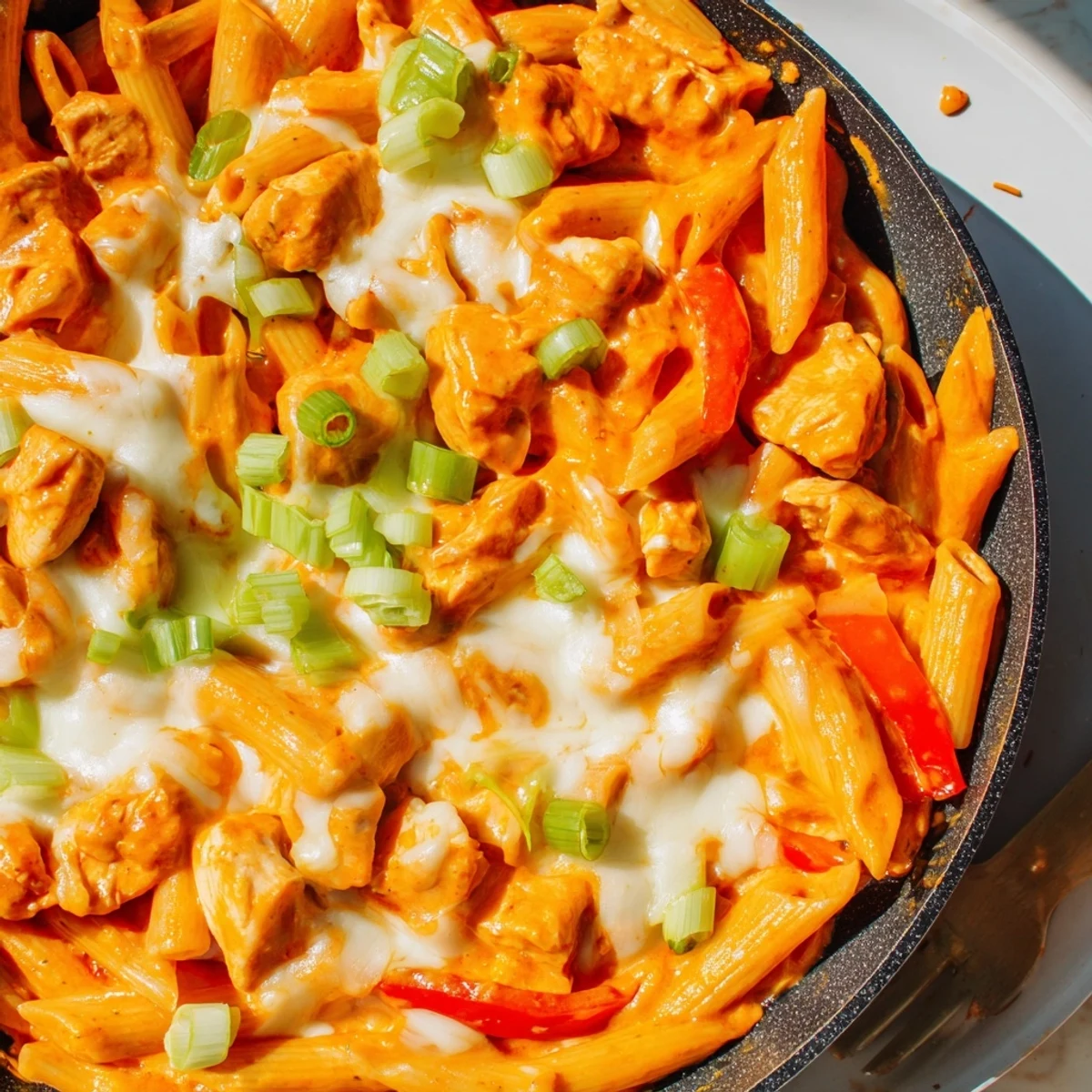 Buffalo Chicken Pasta Skillet