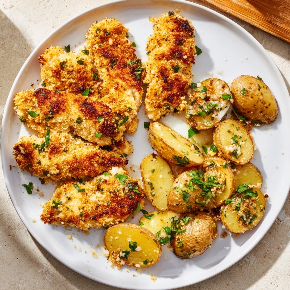 Crispy Parmesan Chicken Potatoes