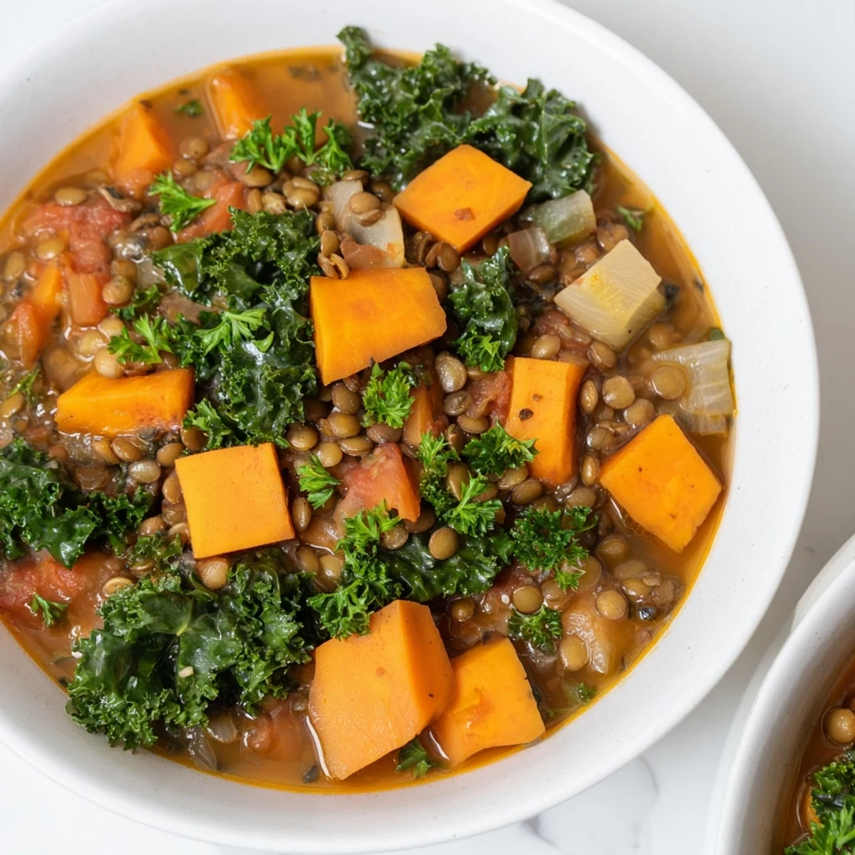 This comforting Winter Vegetable & Lentil Soup is brimming with savory flavors and is perfectly hearty.