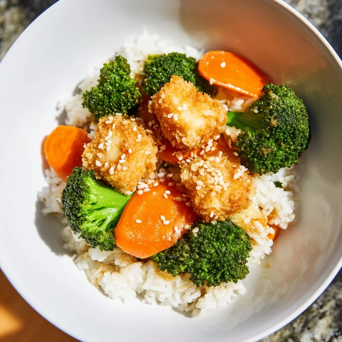 Sesame Tofu Broccoli Rice