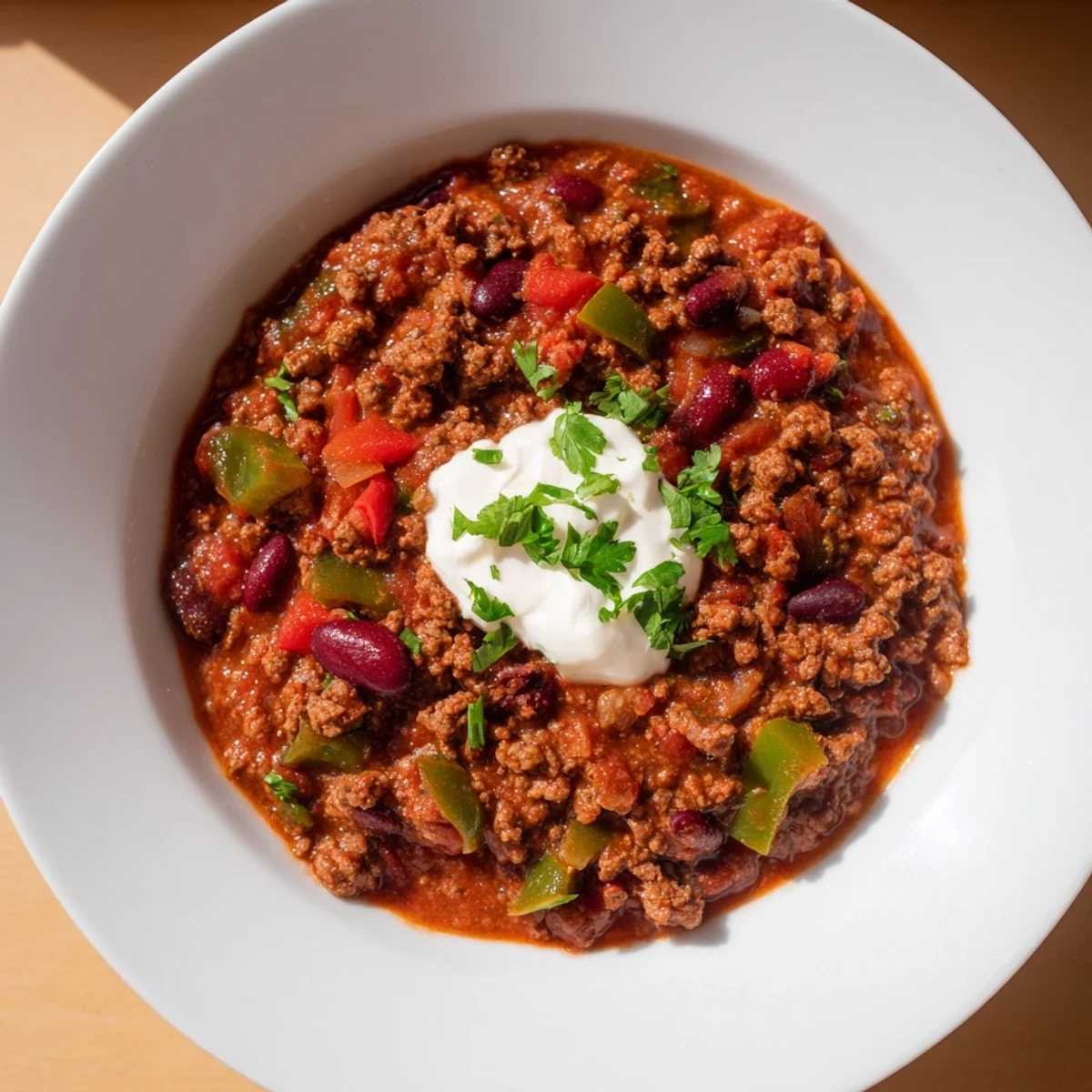 Steaming Quick Chili with canned beans and diced tomatoes, a vibrant, savory aroma fills the air.