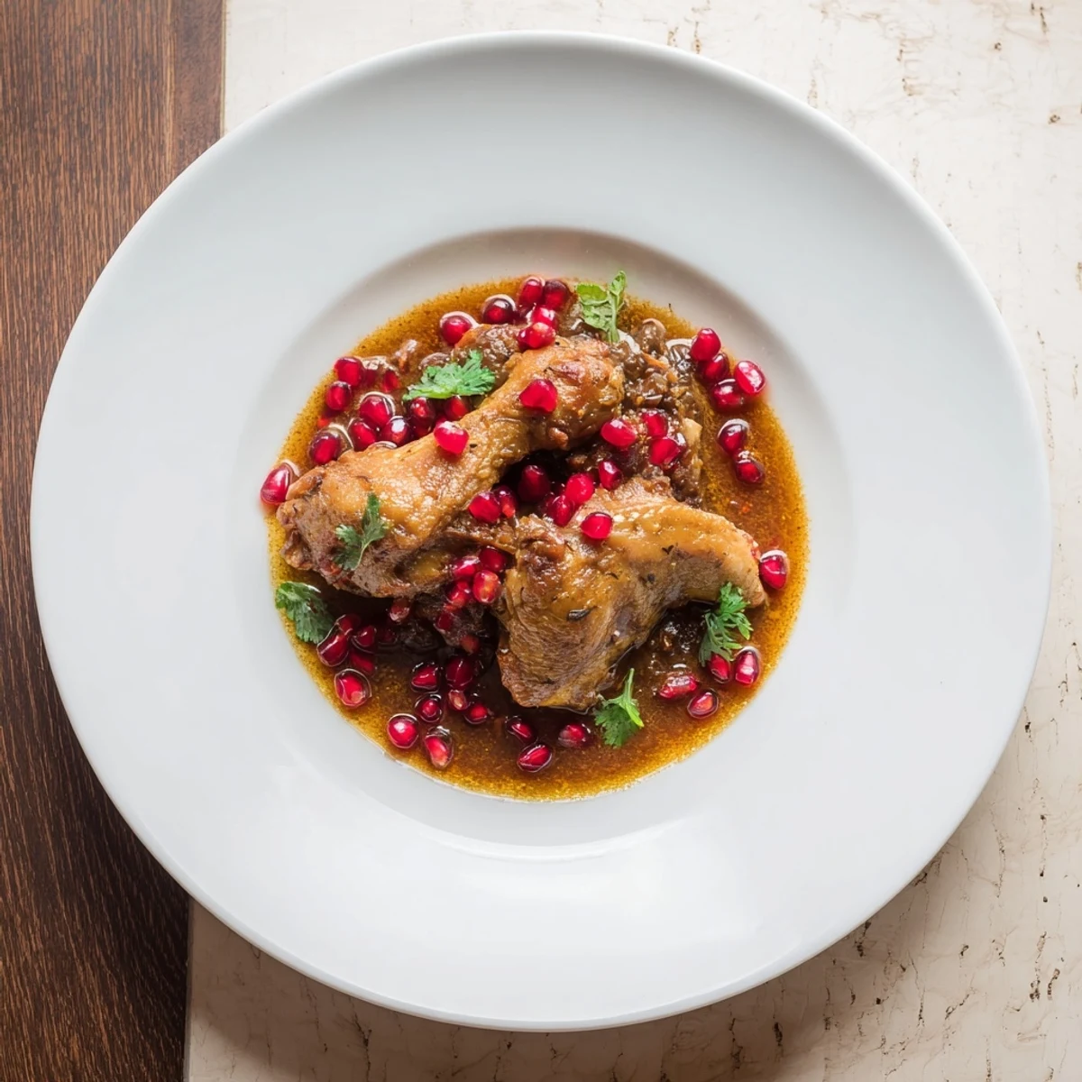 Deep ruby-red Pomegranate Walnut Fesenjan Stew, a heartwarming Persian comfort food recipe.