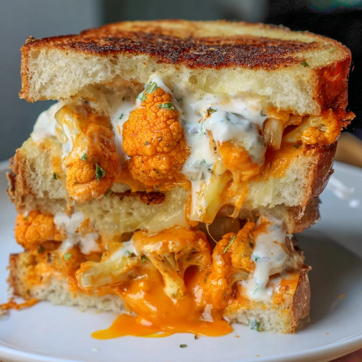Buffalo Cauliflower Grilled Cheese