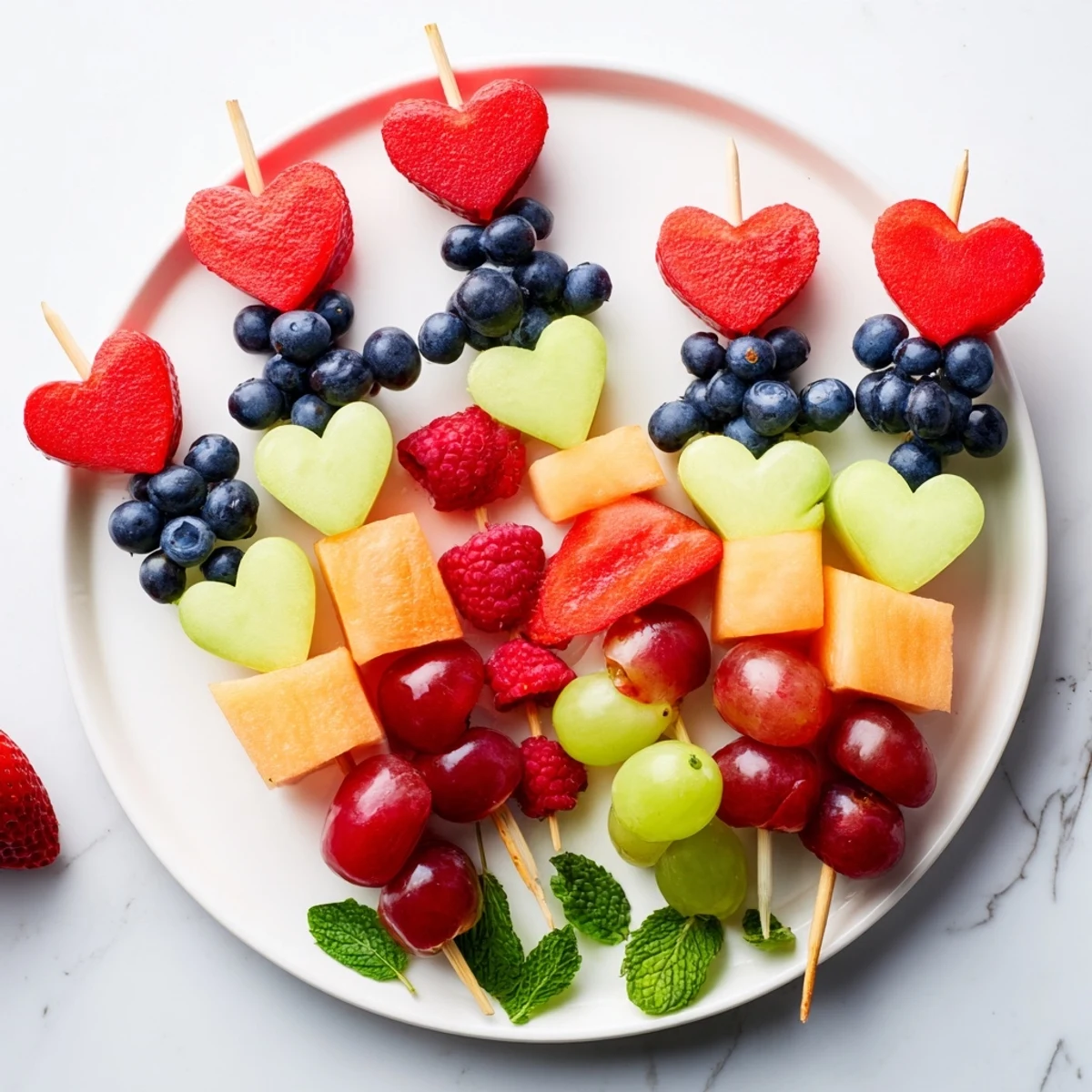 These Berry Good Heart Fruit Skewers are a party-ready, delightful blend of fresh, juicy, and sweet fruit slices.