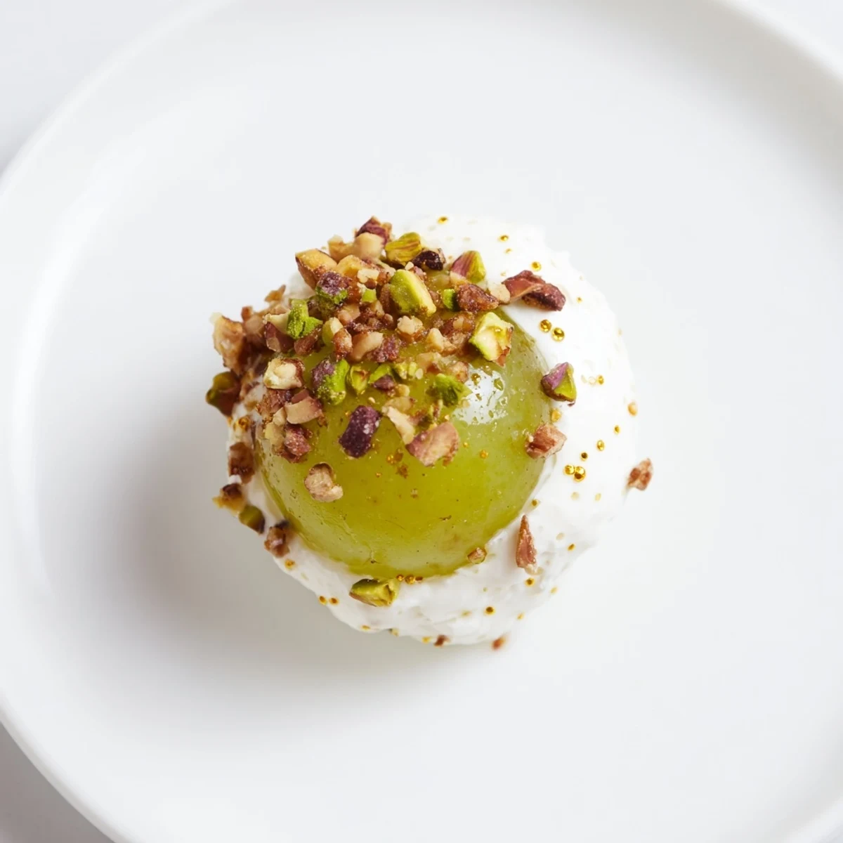 Sparkling Grape Cluster Appetizer with jewel-toned grapes coated in creamy cheese alongside toasted nuts.