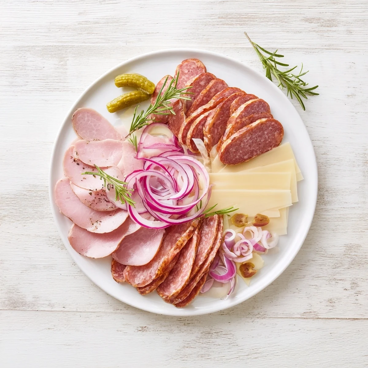 The Burlap & Lace appetizer: a beautiful platter of meats, cheeses, cornichons, and mustard ready to be enjoyed.