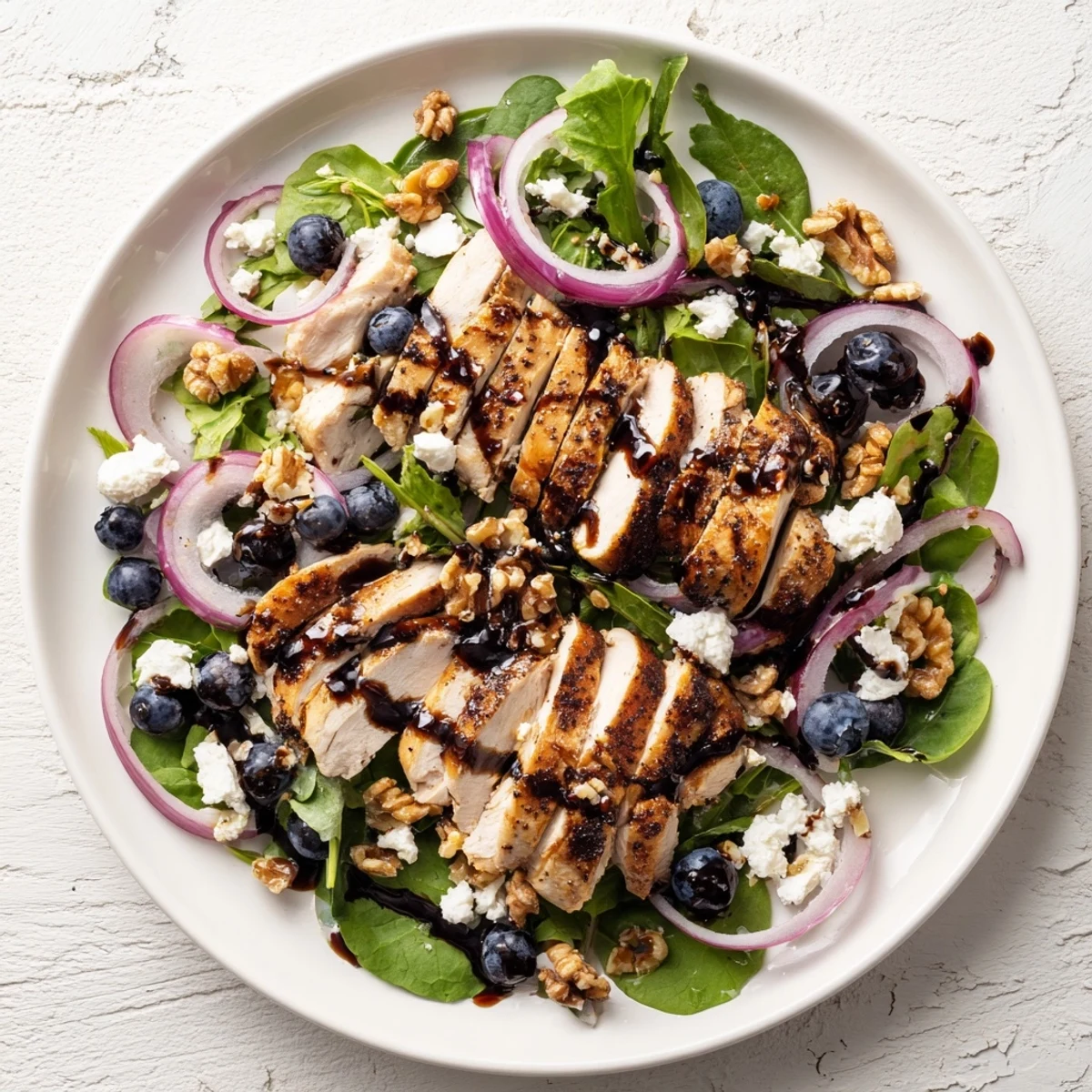 Freshly made Blueberry Goat Cheese Chicken Salad, a delightful medley of flavors and textures, ready to enjoy.