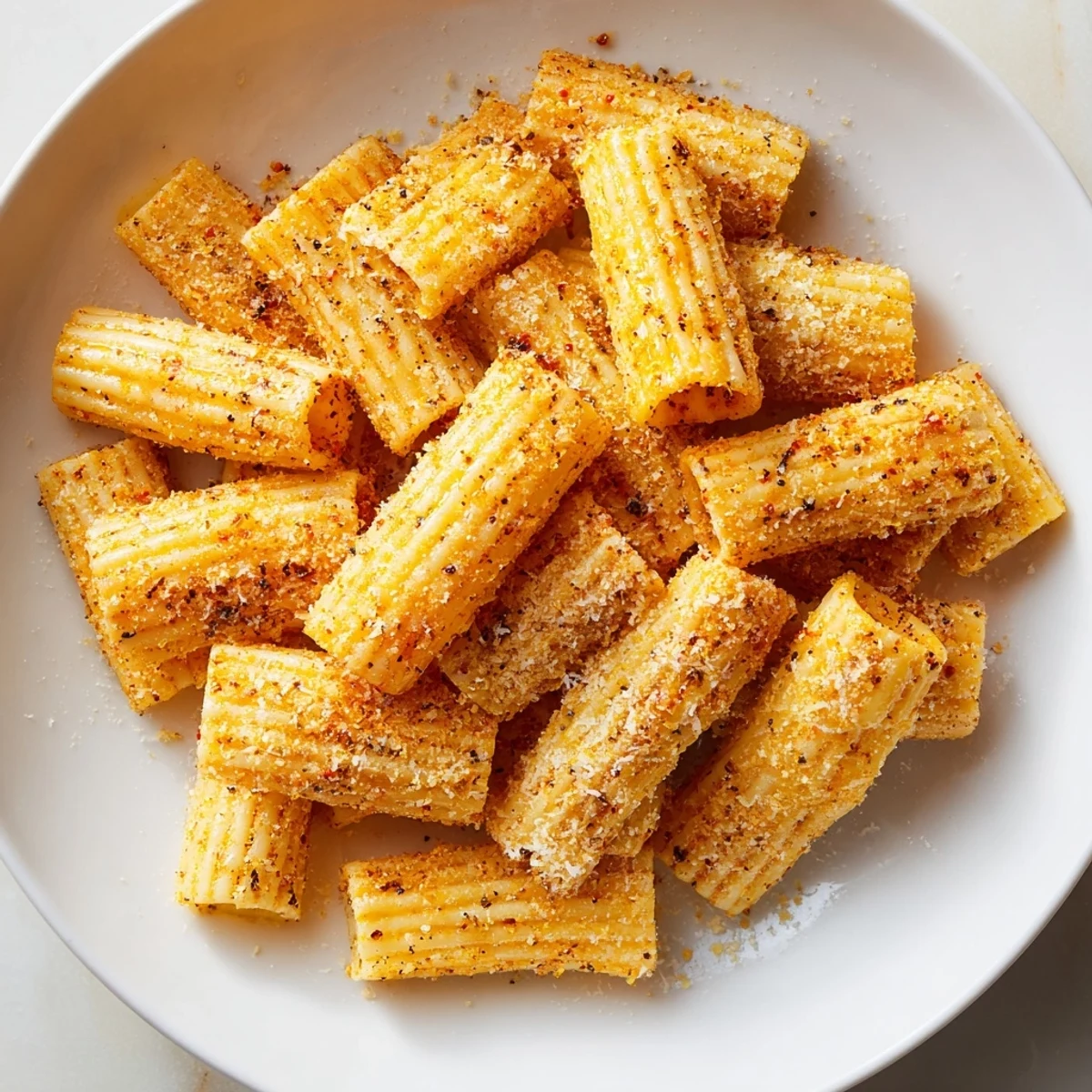 Crispy golden brown pasta chips, a delicious Italian-American snack perfect for dipping and sharing.