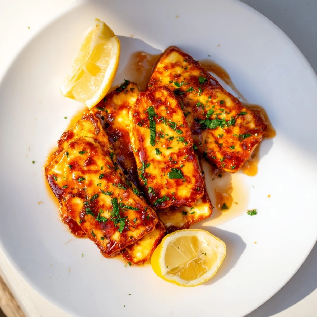Hot Honey Halloumi Snack