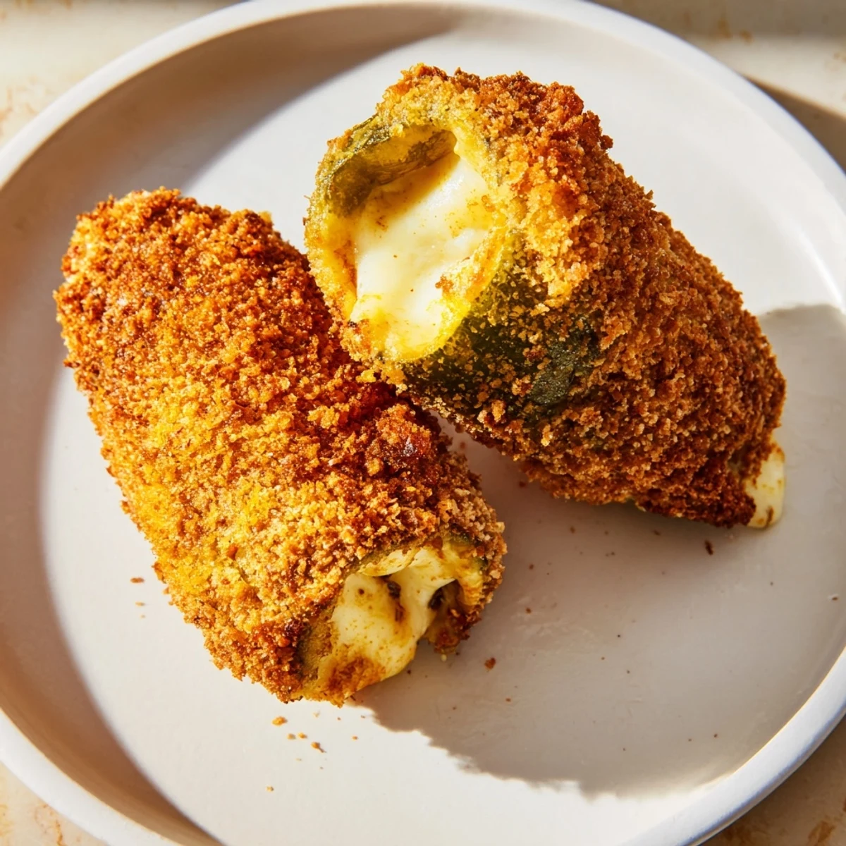 Golden-brown Crispy Chickle Bites, cheesy and pickle-filled, ready to dip in creamy ranch dressing.