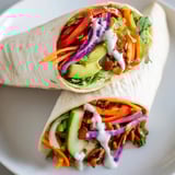 Golden Cajun BBQ Chickpea Wraps, overflowing with crisp textures and creamy avocado slices.