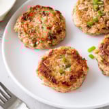 Close-up of flavorful Garlic Ginger Salmon Patties, showing crisp edges and juicy interiors.