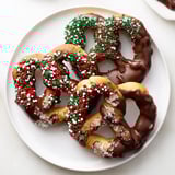 Homemade Festive Pretzel Christmas Cookies ready for holiday gatherings, drizzled in chocolate.