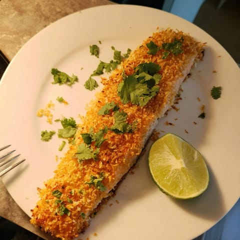 Coconut Crusted Salmon Fusion