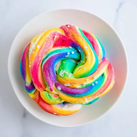 Fluffy Cloud Bread with rainbow colors, ideal for parties or playful snacks.  