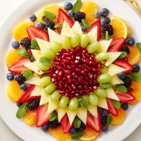 Bright, refreshing Pomegranate Starburst Platter with juicy sections of fruit perfect for any occasion.