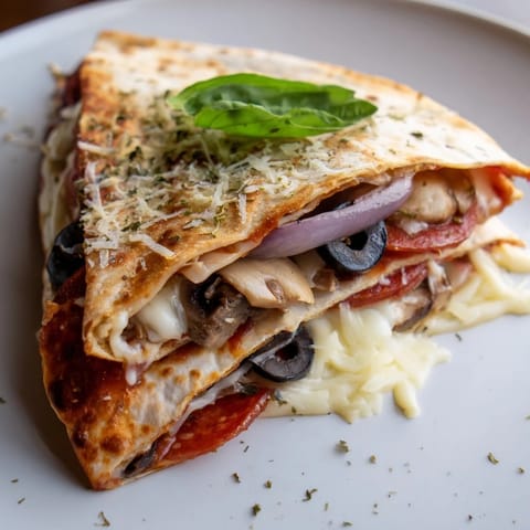 Cheesy Tortilla Pizza Wrap