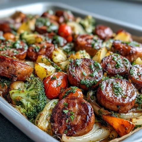 Sheet Pan Rainbow Veggie Sausage