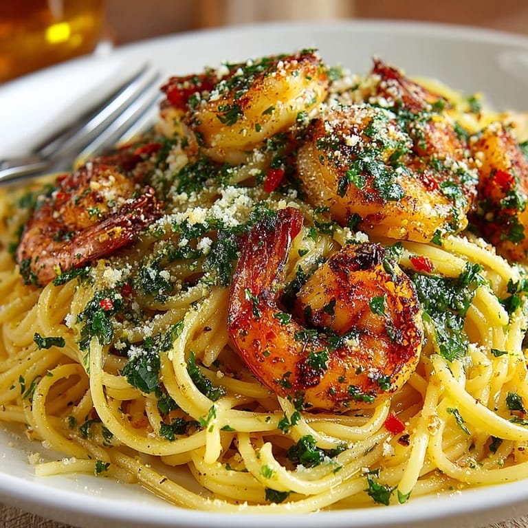Creamy, flavorful 15-Minute Garlic Butter Shrimp Pasta ready to eat, a tempting weeknight meal.