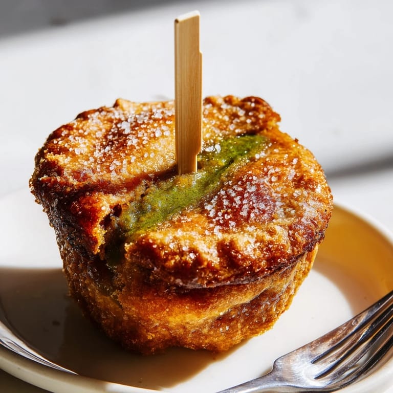 Fun, festive Matcha Pumpkin Muffin Pie Pops, combining pumpkin goodness with earthy matcha taste.