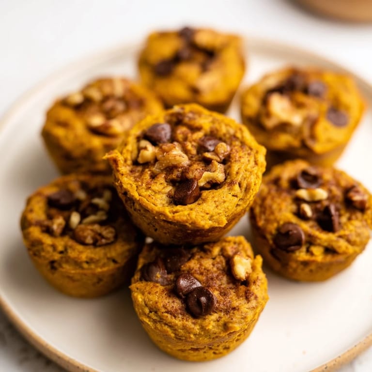 Golden-brown vegan pumpkin muffin tartlets, a delightful treat for cozy fall afternoons.