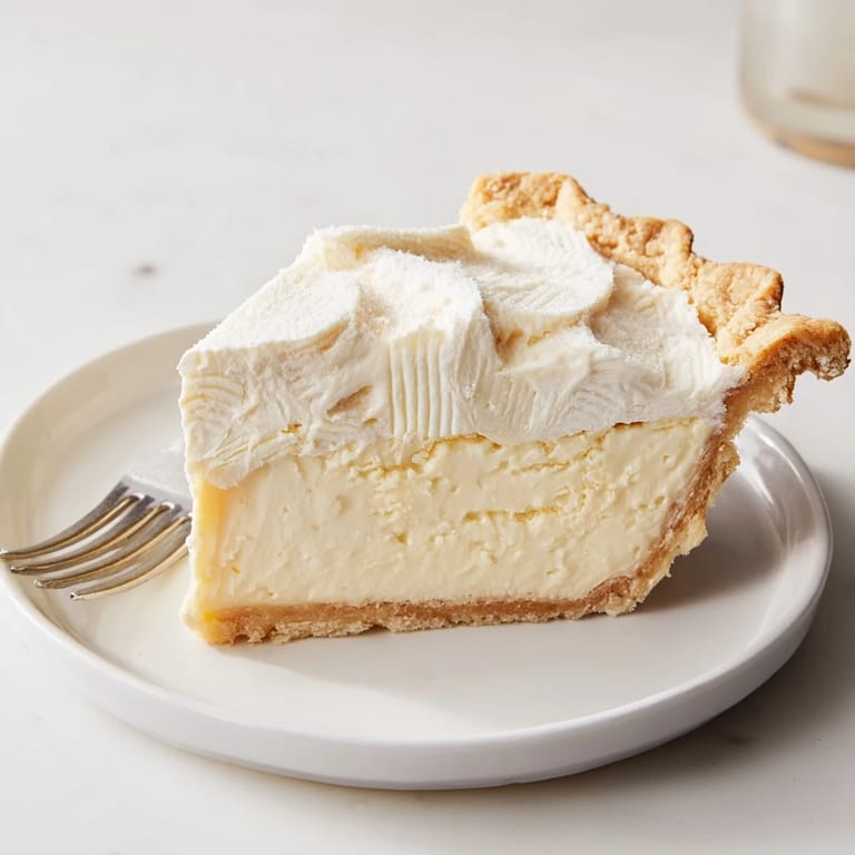 Golden crust of water pie reveals its smooth, custard-like filling, perfect for dessert lovers.  