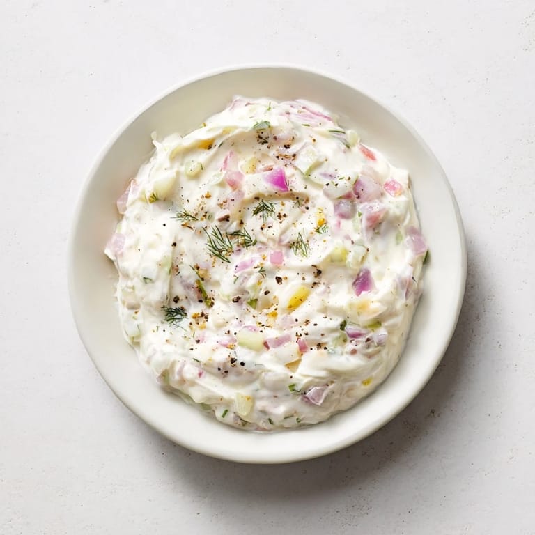 Enjoy the cool, zesty bite of this easy sweet and sour pickle relish dip, ideal for parties.