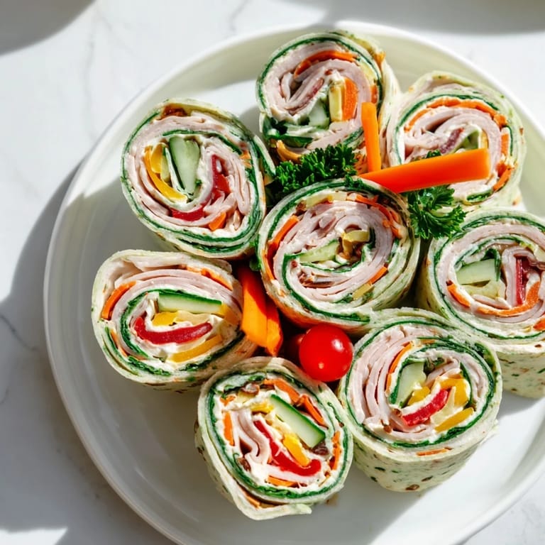 Arranging savory Smoked Turkey Pinwheels Tree, a visually appealing appetizer for any celebration.