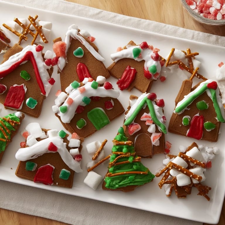 Homemade Gingerbread Village: See the beautifully arranged dessert board with baked gingerbread cookies and sweets.