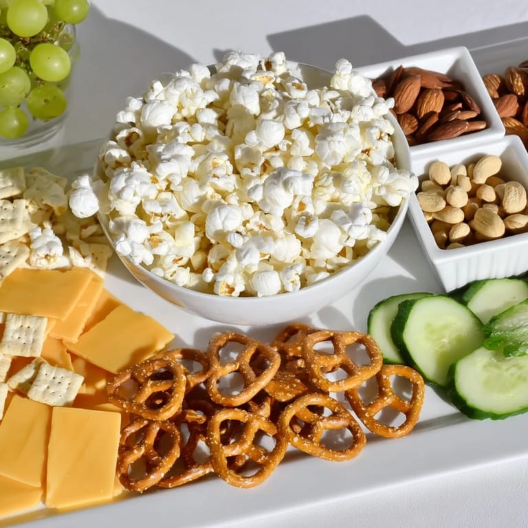 Sweet and salty snacks galore: Discover a tempting Movie Night Munchie Board, ideal for film nights.