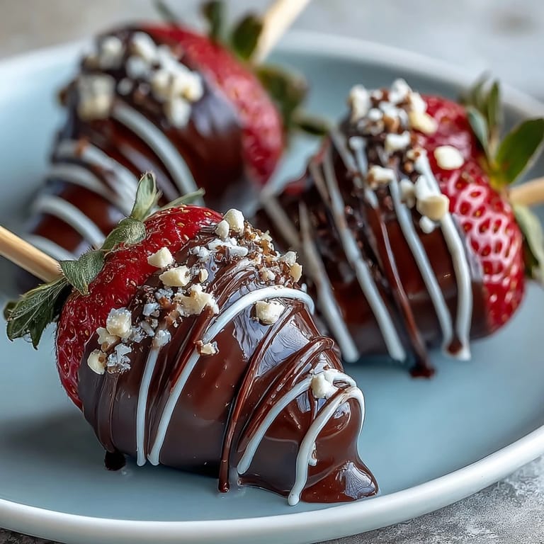 Gourmet chocolate-covered strawberries skewered into a beautiful bouquet, ideal for romantic celebrations or edible gifts.