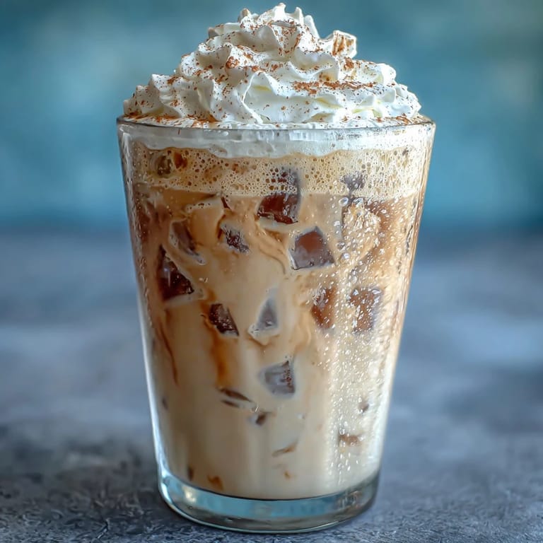 Light and frothy vanilla bean frappuccino made with almond milk, espresso, and a hint of maple syrup, topped with whipped cream.