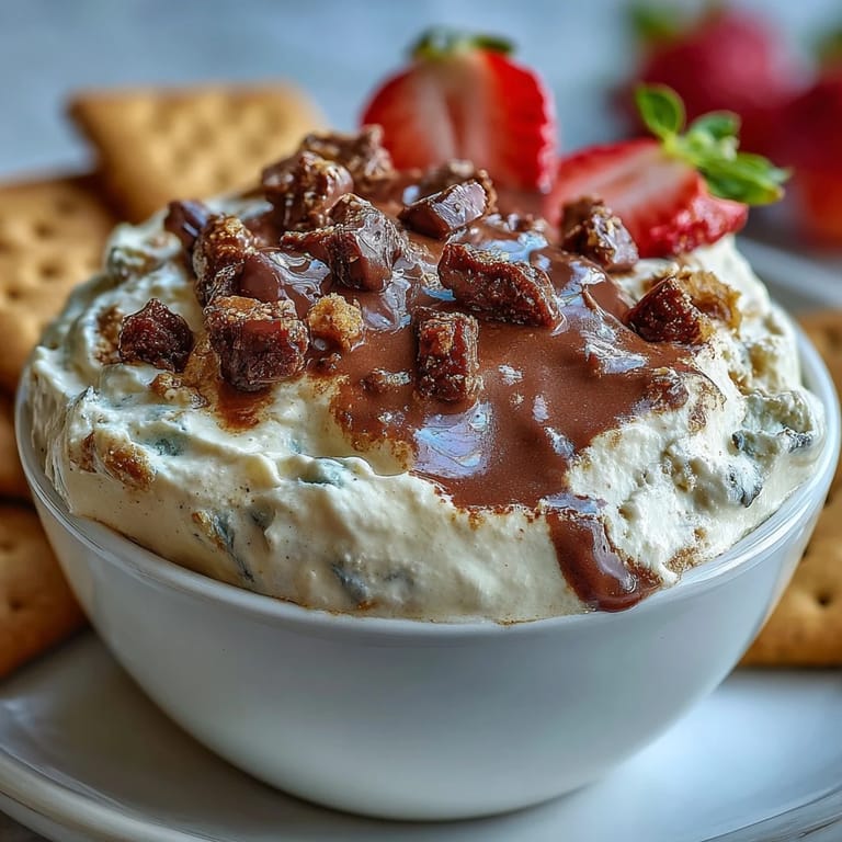 Wholesome cookie dough dip made with cottage cheese and almond butter, perfect for dipping colorful fresh fruit at parties or snack time.  